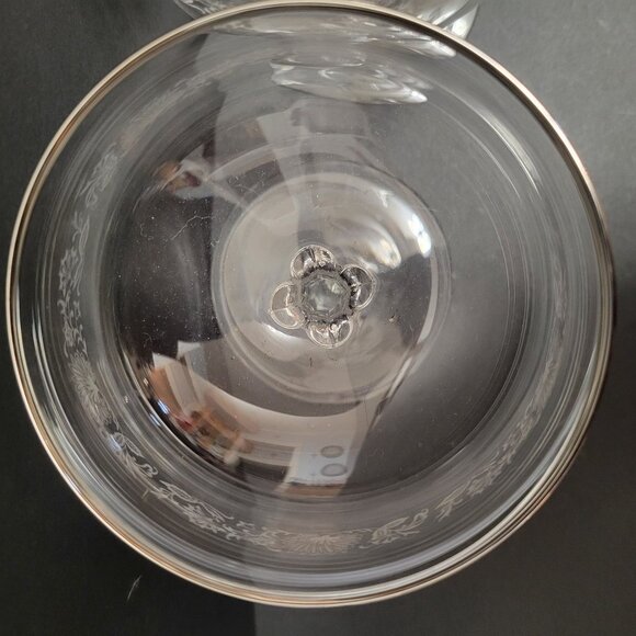 Lenox White Echo Silver Rim Etched Floral Pattern Champagne Coupe Glasses Set Of - Picture 4 of 5